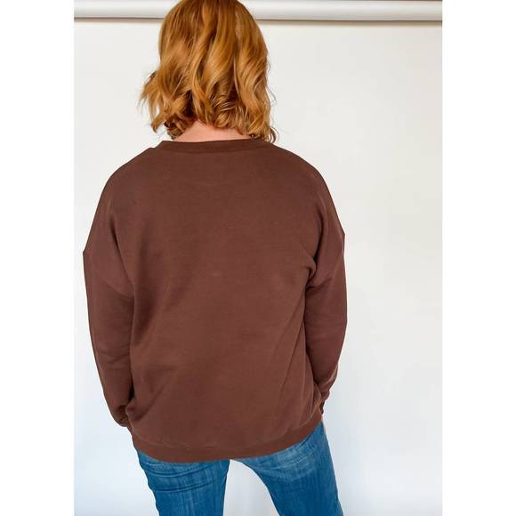 NEW PRETTY GARBAGE los angeles terry sweatshirt in brown - Picture 6 of 6